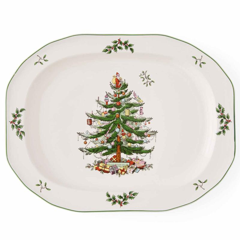 Christmas Tree Ovalt Fad fra Spode
