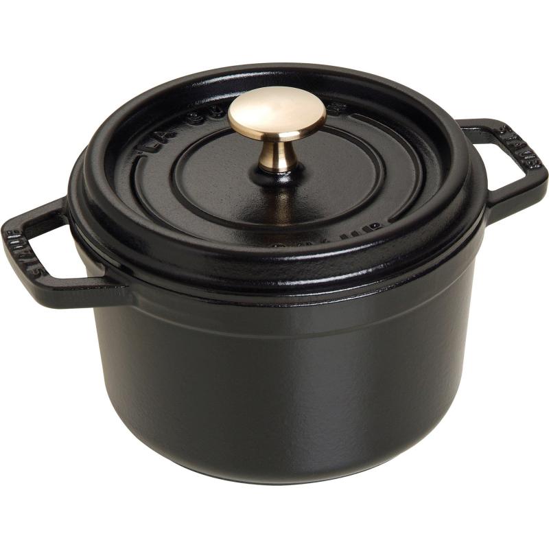 La Cocotte Rund Cocotte 16cm. 1,2 Liter, Sort fra Staub
