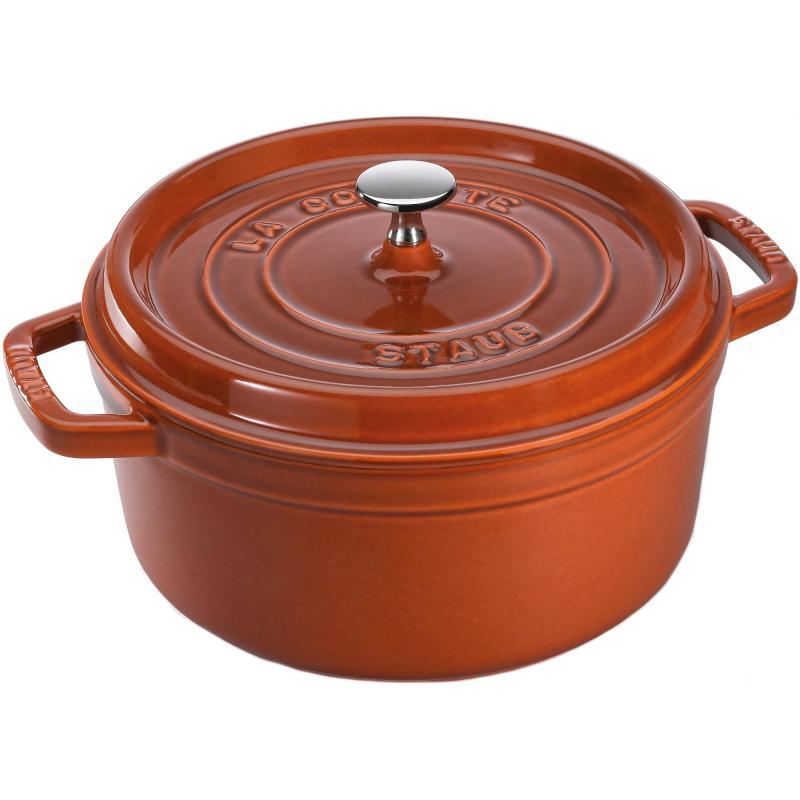 La Cocotte Rund Cocotte 24cm. 3,8 Liter, Kanelfarvet fra Staub