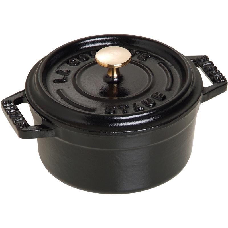 La Cocotte Rund Minicocotte I Sort, 10cm. 0,25 Liter fra Staub