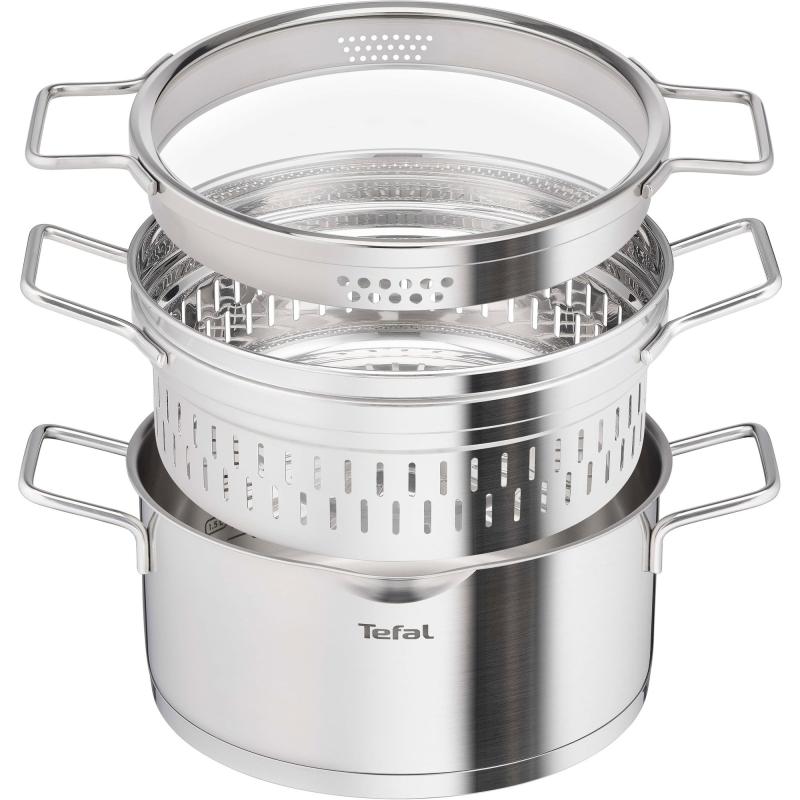 Nordica Gryde Med Dampindsats 5,2 Liter, Rustfrit Stål fra Tefal