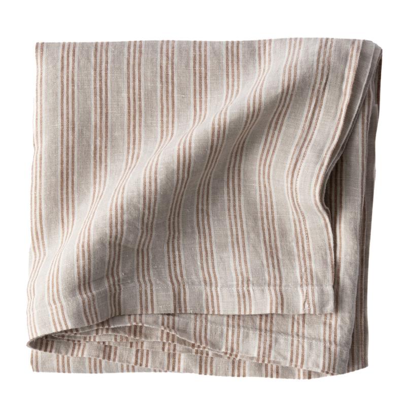 Dug I Hør 145 X 145 Cm, Hazelnut Stripe fra Tell Me More