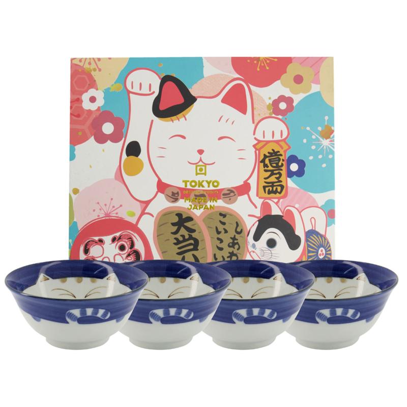 Kawaii Skålsæt 4 Dele, Blå fra Tokyo Design Studio