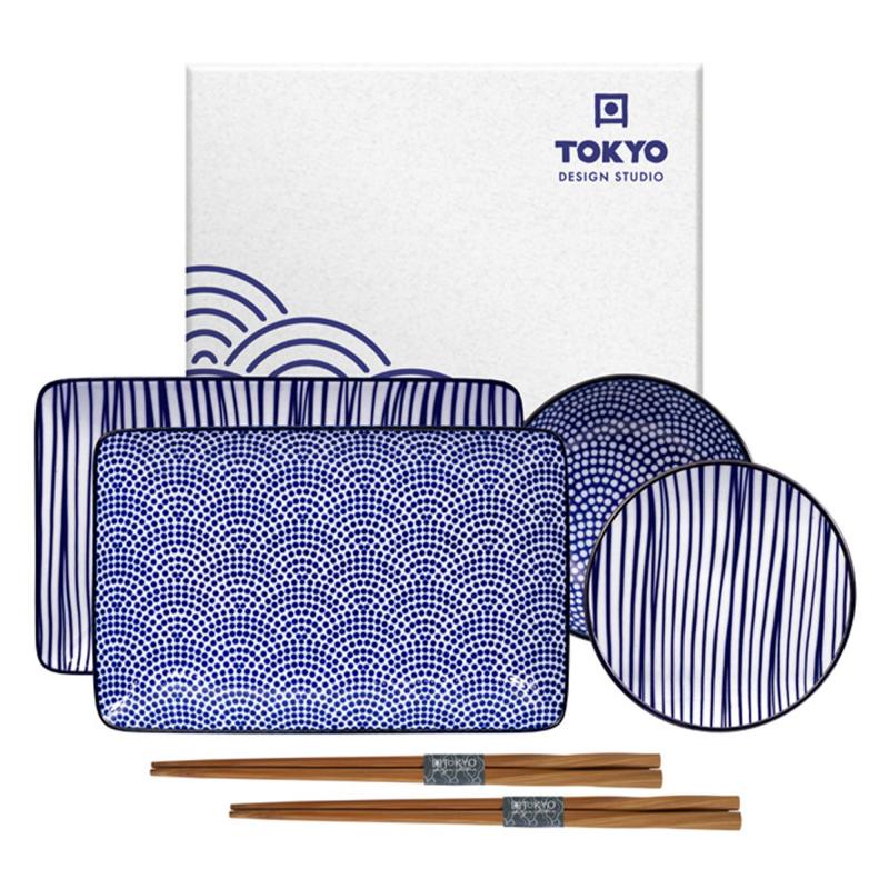 Nippon Blue Sushisæt 6 Dele fra Tokyo Design Studio