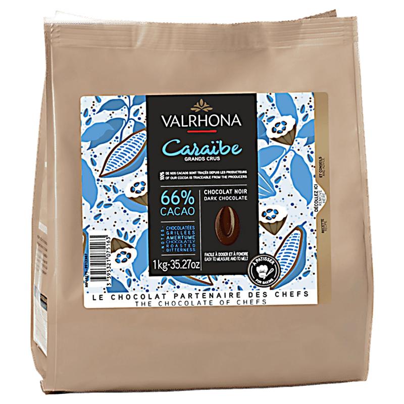Caraibe 66% Mørk Chokolade, 1 Kg fra Valrhona