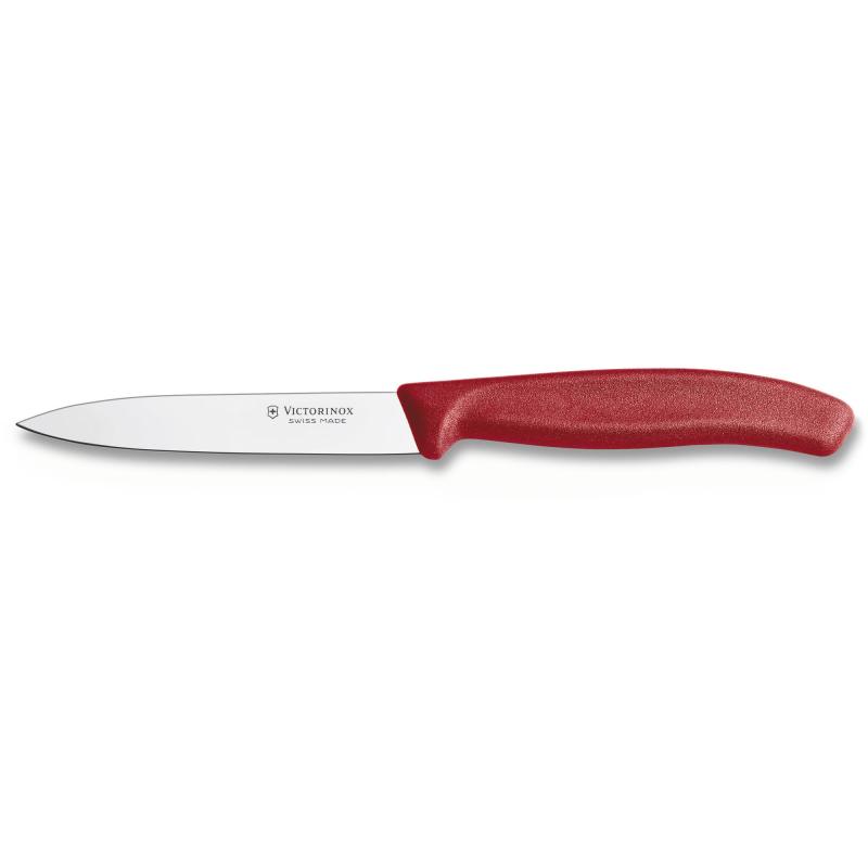 Grøntsags  Og Skrællekniv Med Nylonhåndtag I Rød, 10 Cm. fra Victorinox