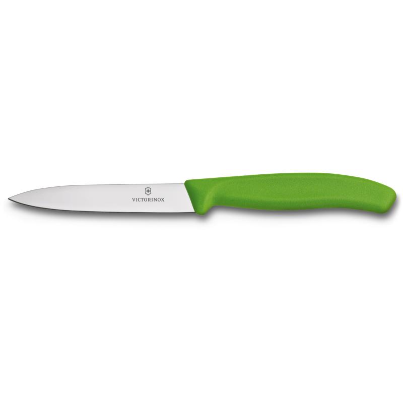 Grøntsags  Og Skrællekniv Med Nylonhåndtag I Grøn, 10 Cm. fra Victorinox