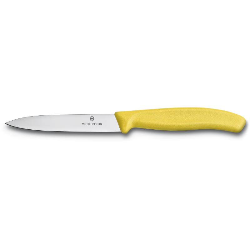 Grøntsags  Og Skrællekniv Med Nylonhåndtag I Gul, 10 Cm. fra Victorinox