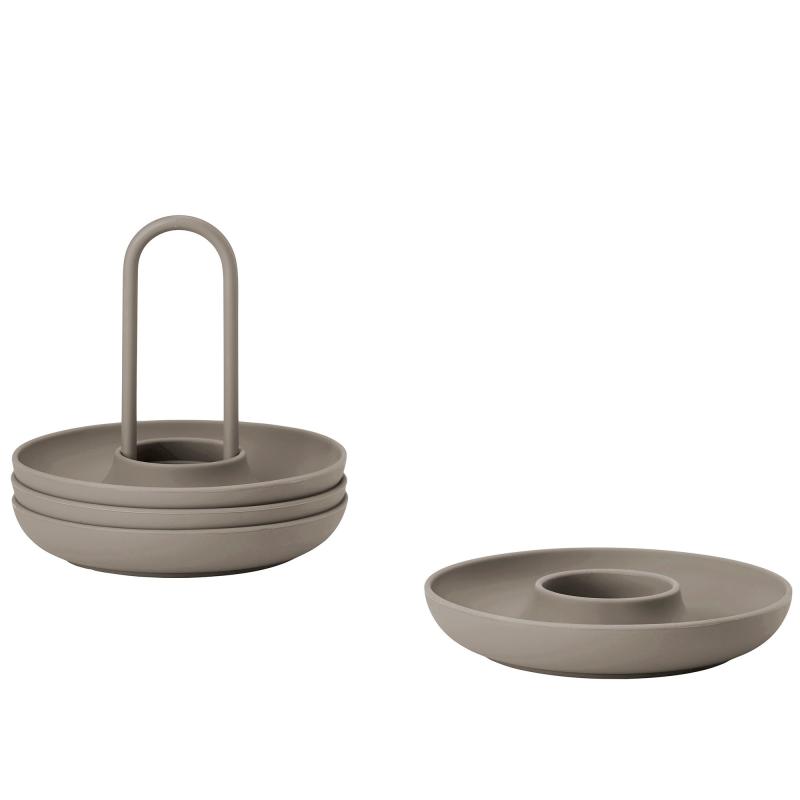 æggebæger Med Holder, Taupe, 4 Stk. fra Zone