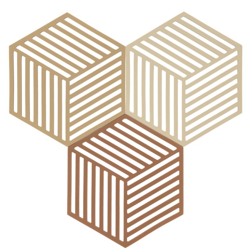 Hexagon Bordskåner, Kaki Sand, 3 Stk. fra Zone