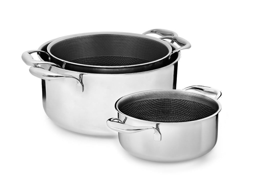 3 Dele Grydesæt   20 Cm Kasserolle, 24 Cm Kasserolle, 28 Cm Kasserolle fra Onyx Cookware - Cooking Pot Sets