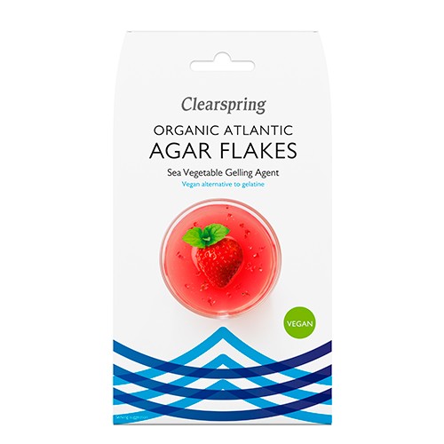 Agar Flager økologisk Veg. Geleringsmiddel Af Tang   30 Gram     fra Clearspring