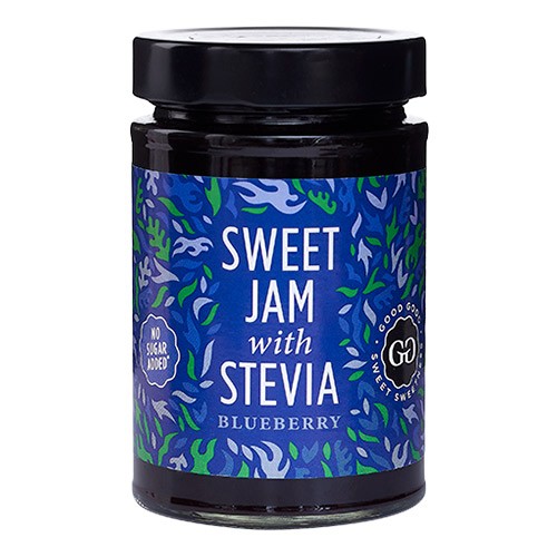 Blåbærmarmelade Med Stevia Sweet Jam With Stevia   330 Gram fra Good Good