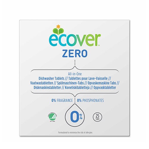 Opvasketabs All In One Zero 25 Tabs * 20 Gram   500 Gram       Discount Pris fra Ecover