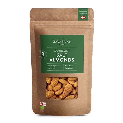 Gourmet Salt Mandler økologisk   120 Gram     fra Guru Snack