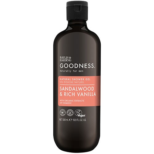 Men Sandalwood & Rich Vanilla Shower Gel & Rich Vanilla   500 Ml fra Baylis & Harding Goodness