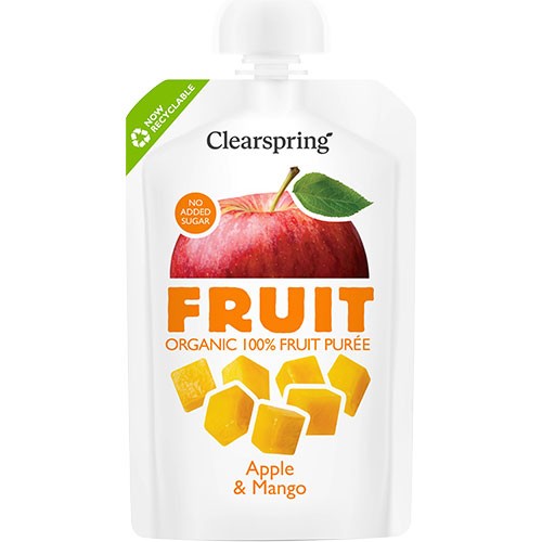 æble & Mango Frugtpuré   økologisk    100 Gram fra Clearspring