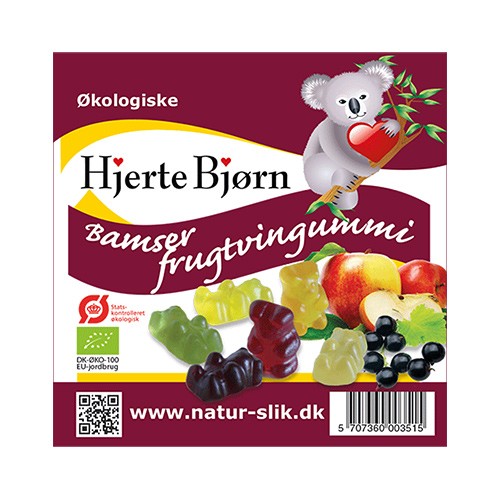Frugtsaftbamser økologisk   100 Gram   Coala's Naturprodukter fra Hjerte Bjørn