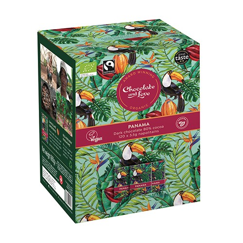 Chokolader økologisk Mørk Chocolate   660 Gram   120x5.5 Gram     fra Chocolate And Love