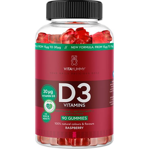 Vitayummy D3 (raspberry)   90 Gum fra Vita Yummy