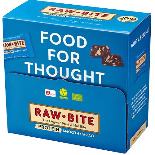 Officebox Protein Smooth Cacao 45x15g   økologisk    675 Gram fra Rawbite