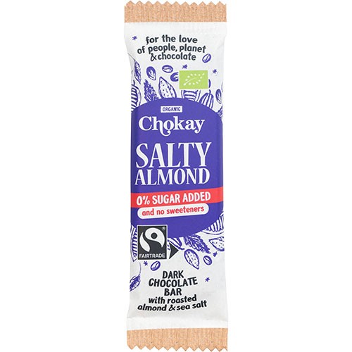 Dark Salty Almond   økologisk    35 Gram fra Chokay