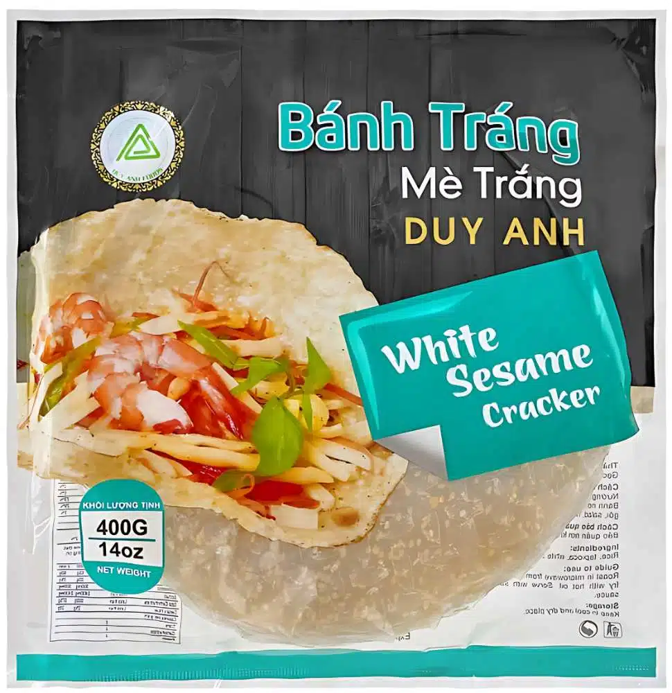 Duy Anh Foods Rice Crackers, Hvid Sesam 400 G