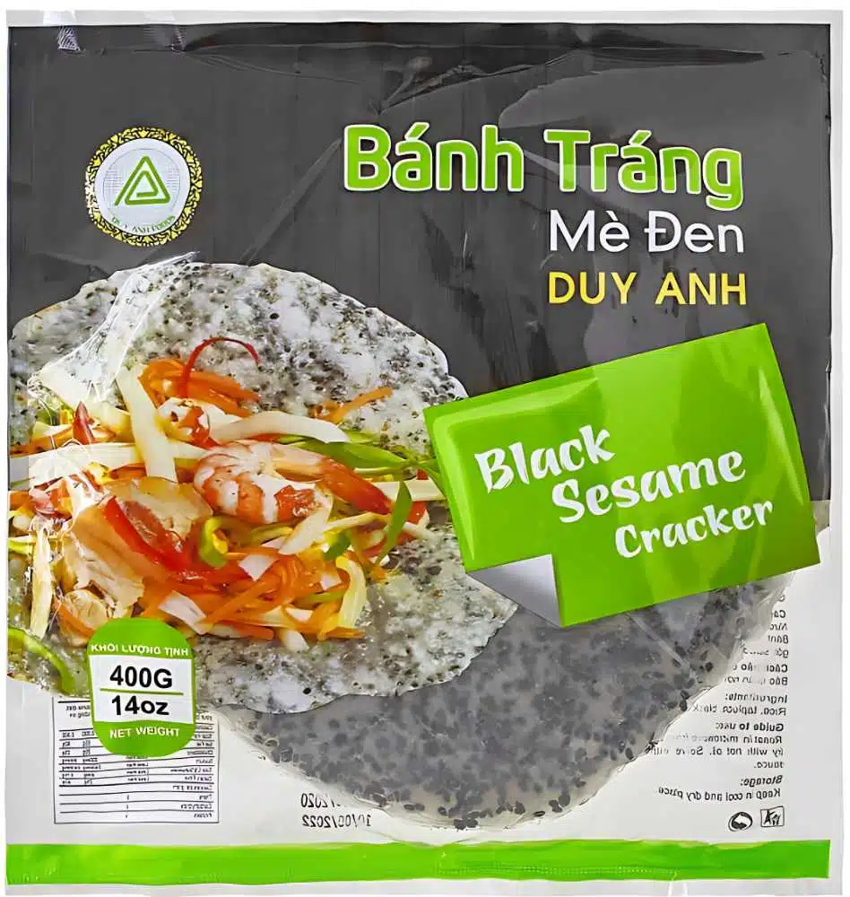 Duy Anh Foods Rice Crackers, Sort Sesam 400 G