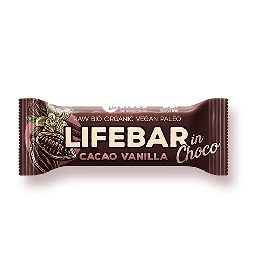 Lifebar Inchoco Cacao Vanilla Raw økologisk   40 Gram     fra Lifefood