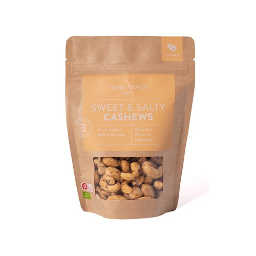 Cashew Sweet & Salty økologisk   100 Gram     fra Guru Snack