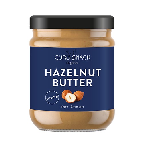 Hazsselnøddesmør Smooth økologisk   250 Gram     fra Guru Snack