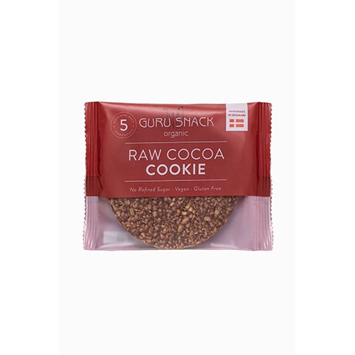 Raw Cocoa Cookie økologisk Enkeltvis Indpakket   55 Gram fra Guru Snack