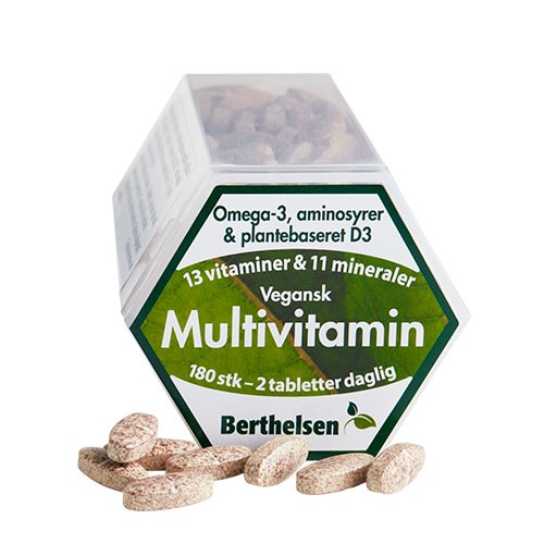 Multivitamin Vegansk     180 Tabletter fra Berthelsen