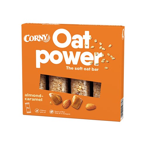 Oatpower Almond Caramel   4x35gr     fra Corny