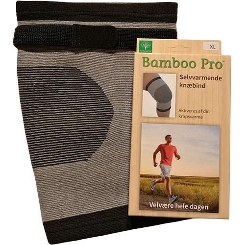 Knæbind Str:  M Velcrobånd, Selvvarmende Ekstra Støtte   1 Styk fra Bamboo Pro