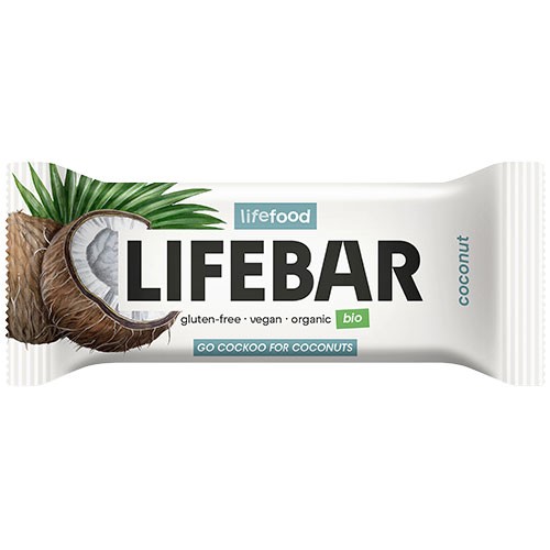 Lifebar Coconut   økologisk    40 Gram       Mindst Holdbar Til : 21 10 2025 fra Lifefood