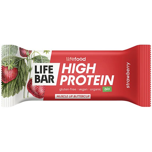 Proteinbar M. Jordbær   økologisk    40 Gram fra Lifefood