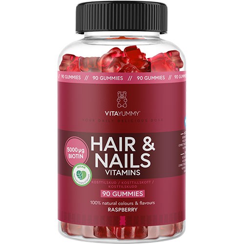 Vitayummy Hair & Nails (raspberry)   90 Gum fra Vita Yummy
