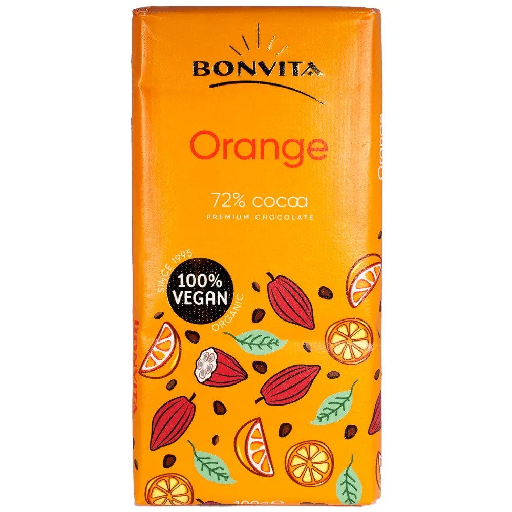 Vegansk Premium Mørk Chokolade Med Orange. økologisk   Obs Bedst Før 18.02.25