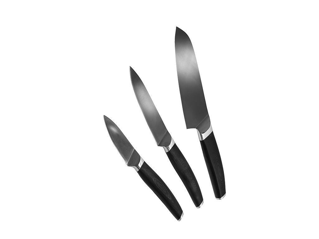 3 Dele Santoku Universal Urte Knivsæt fra Onyx Cookware - Kitchen Knife Sets