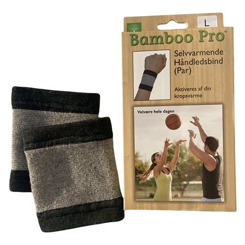 Håndledsbind, Selvvarmende, Str: L,     1 Pakke fra Bamboo Pro