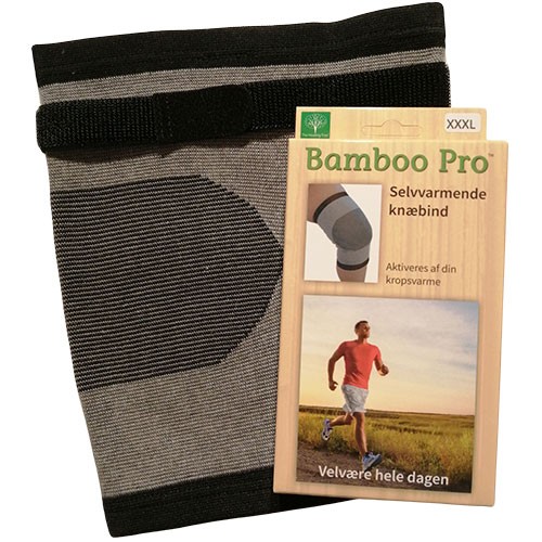 Knæbind Str: 3 M  Velcrobånd, Selvvarmende. Ekstra Støtte      fra Bamboo Pro