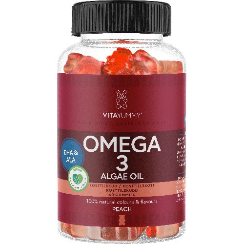 Omega 3 Peach   60 Gum fra Vita Yummy